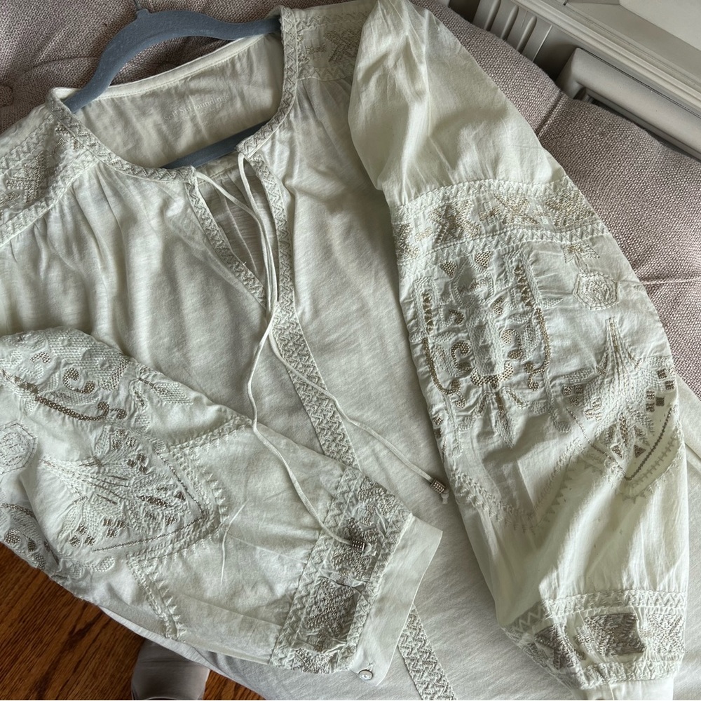 Soft surroundings boho tunic with embroidery